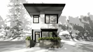 Skinny home in Edmonton by infill custom builder Kanvi Homes