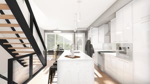 Skinny home in Edmonton by infill custom builder Kanvi Homes