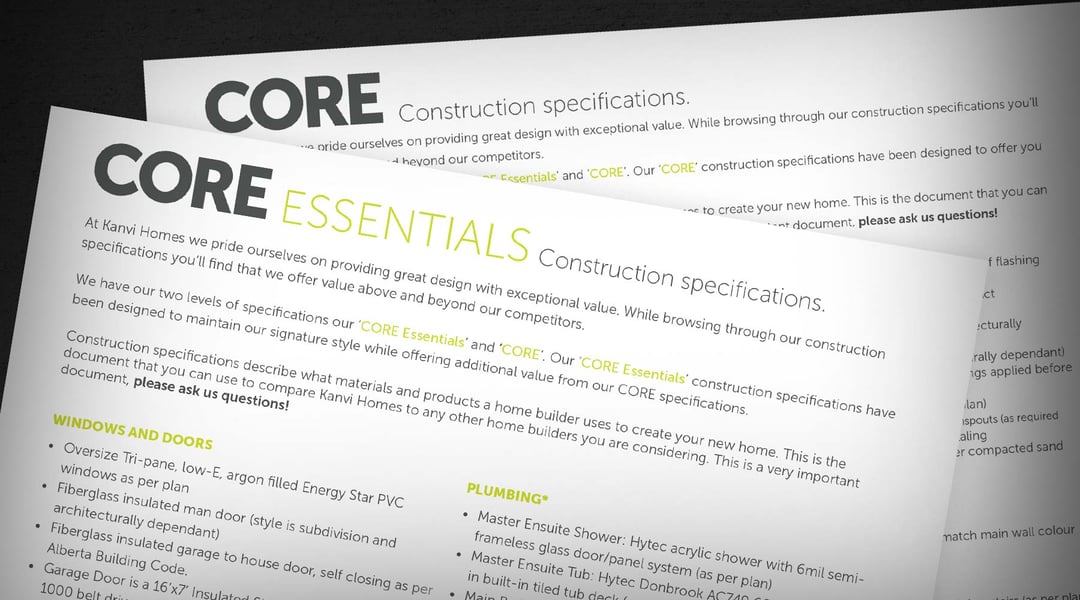Kanvi Homes construction specifications