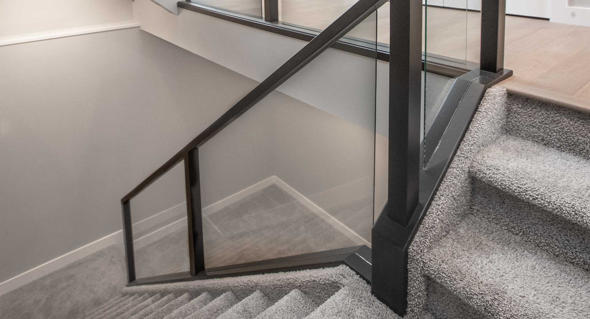 edmonton-home-builder-Kanvi-homes-finished-stairwell-to-the-basement